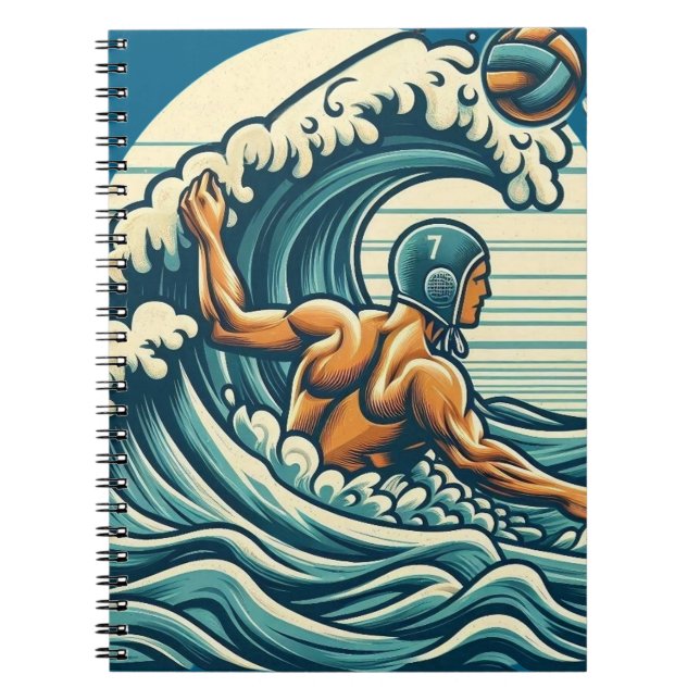 Water-polo Player Spiral Notepad Notebook (Front)