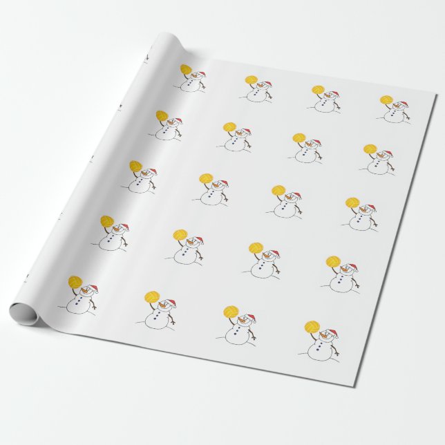 Water Polo Snowman wrapping paper (Unrolled)