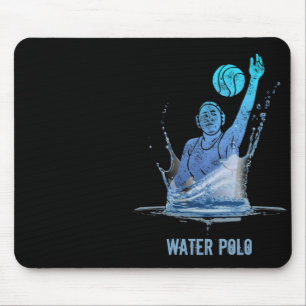 Water Polo Vintage Sports Athlete With Ball Mouse Pad
