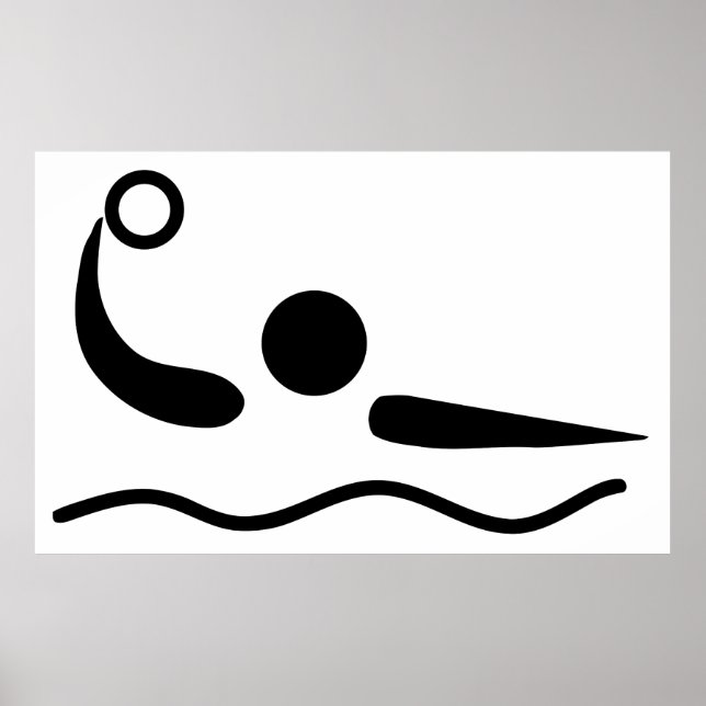 Water Polo Waterpolo Pictogram Poster (Front)