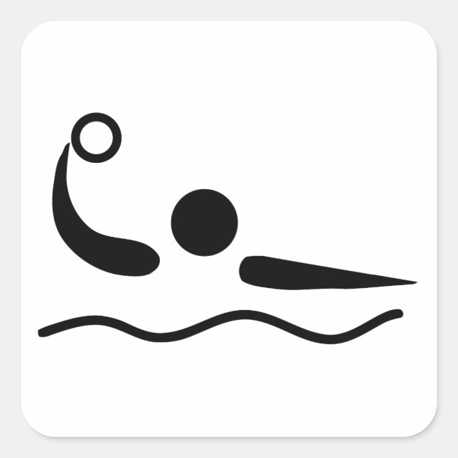 Water Polo Waterpolo Pictogram Square Sticker (Front)