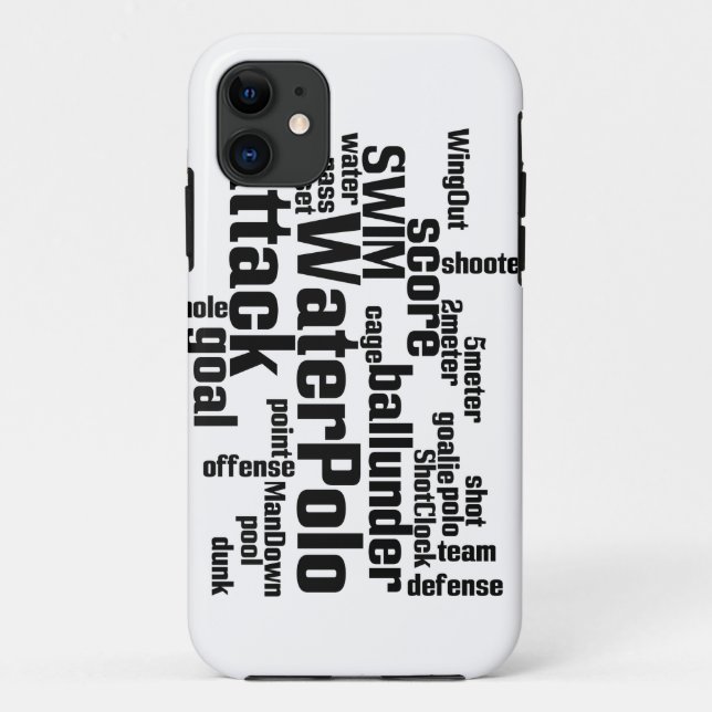 Water Polo Word Cloud Phone Case (Back)