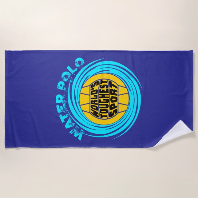 Water Polo World's Toughest Sport Beach Towel (Front)