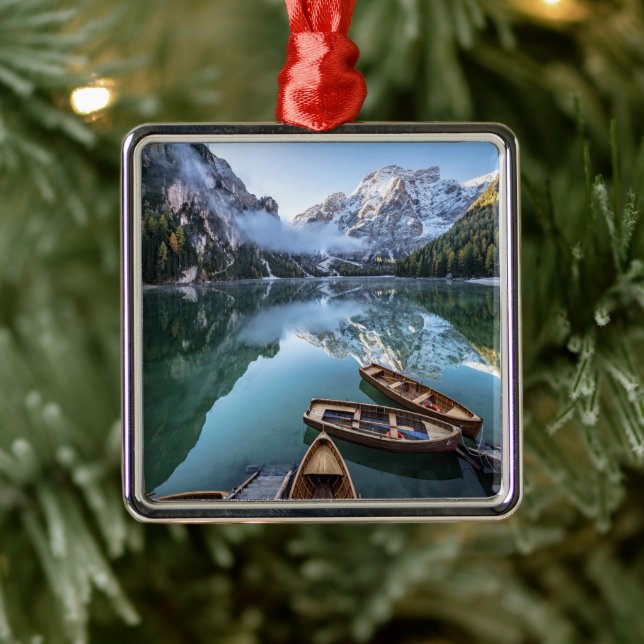 Water | Pragser Wildsee Dolomites Italy Metal Ornament (Tree)