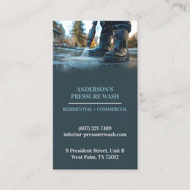 Water Pressure Wash Business Card (Front)