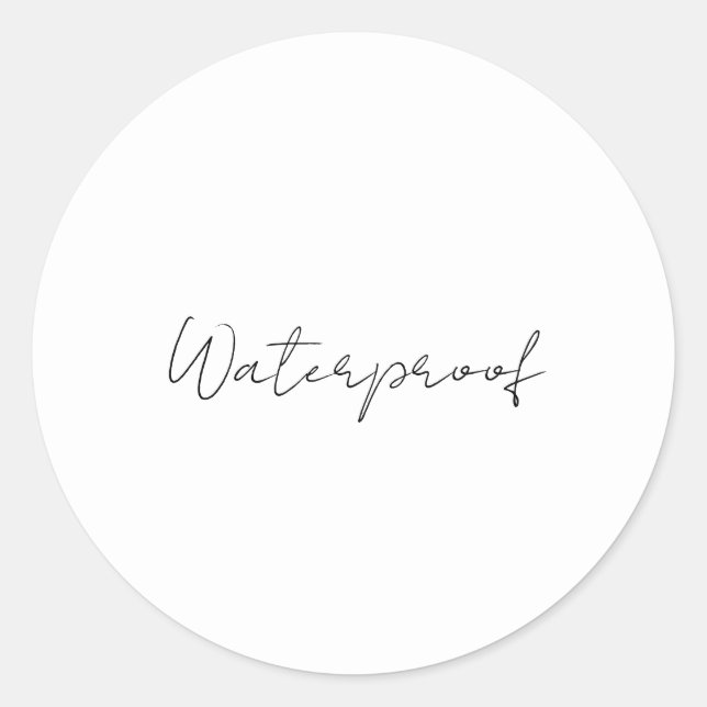 Water Proof Label  Black White Splash Free Package (Front)