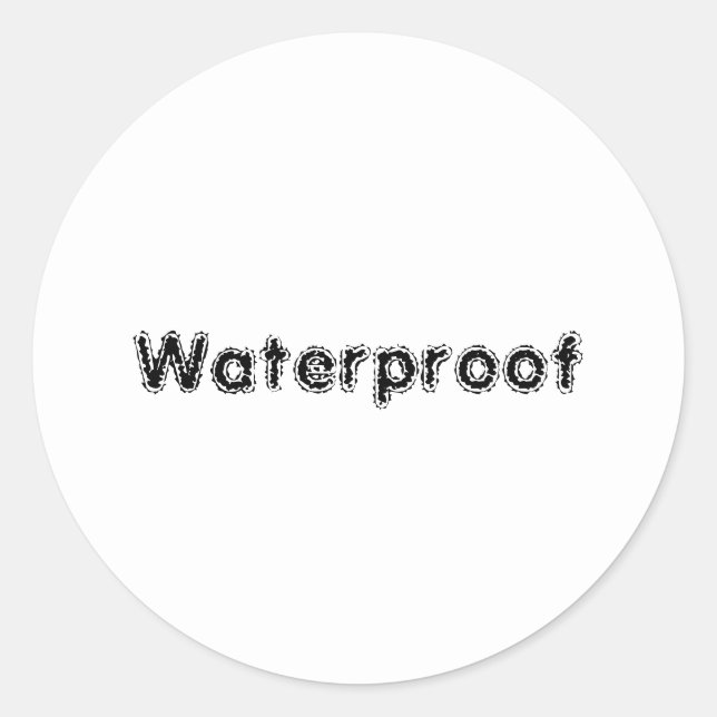Water Proof Label Splash Free Package Black White (Front)