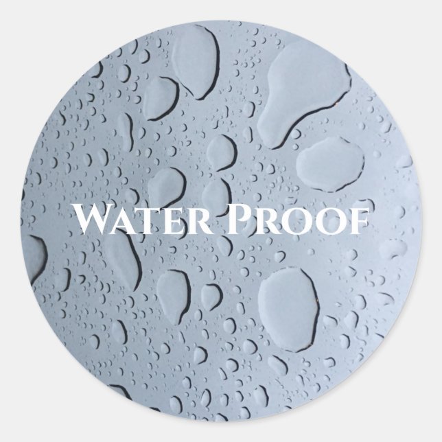 Water Proof Splash Free Drops Custom Package Label (Front)