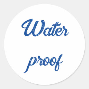 Water Proof Splash Free Package Blue Simple Classic Round Sticker