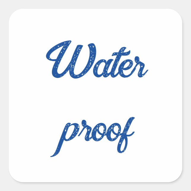 Water Proof Splash Free Package Blue Simple Square Sticker (Front)