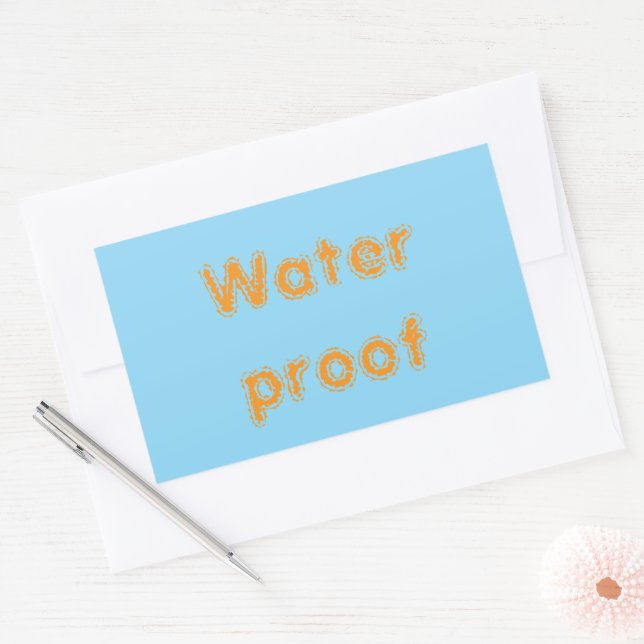Water Proof Splash Free Package Bue Orange 2025 Rectangular Sticker (Envelope)