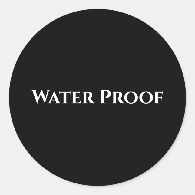 Water Proof Splash Free Package Label Black White (Front)