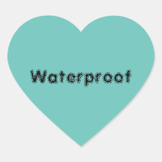 Water Proof Text Splash Free Package Teal Blue Heart Sticker