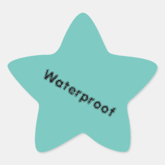 Water Proof Text Splash Free Package Teal Blue Star Sticker
