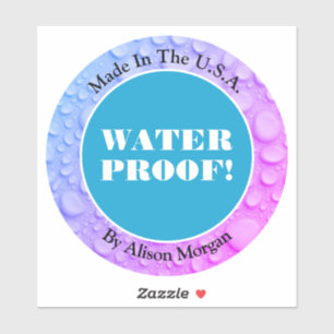 Water Proof White Text, 3 Text Lines, Your Photo