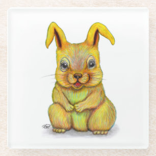 Water Rabbit Glass Coaster