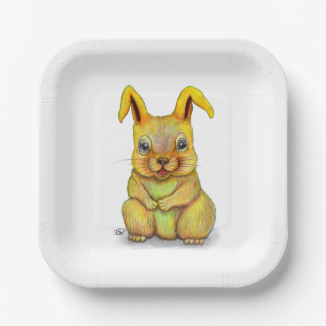 Water Rabbit Paper Plate (Front)