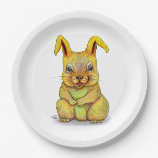 Water Rabbit Paper Plate (Front)