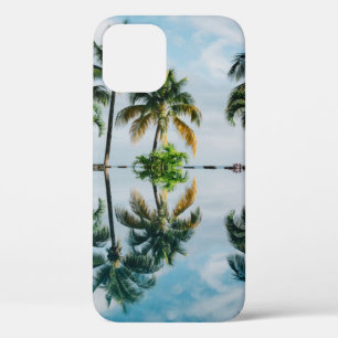 WATER REFLECTION OF COCONUT PALM TREES iPhone 12 CASE
