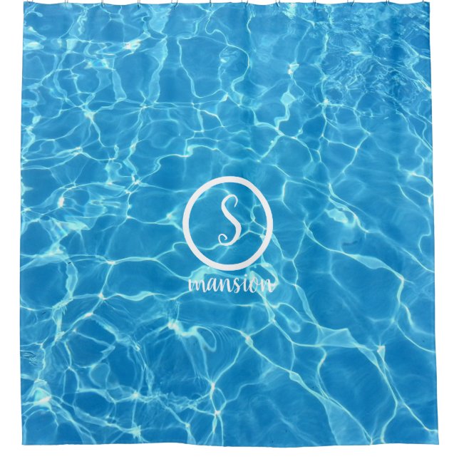 Water Reflection with Customisable Logo and Text S Shower Curtain (Front)
