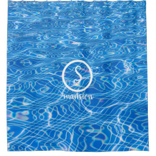 Water Reflection with Customisable Logo and Text Shower Curtain