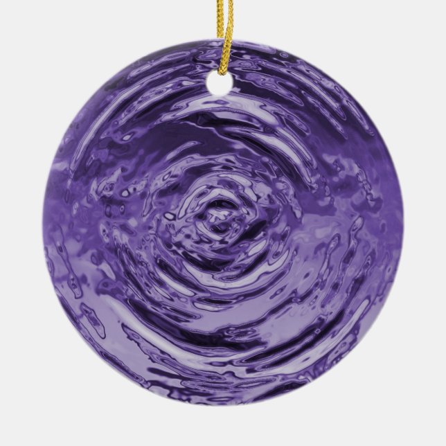 Water Ripple Purple Ceramic Tree Decoration (Front)