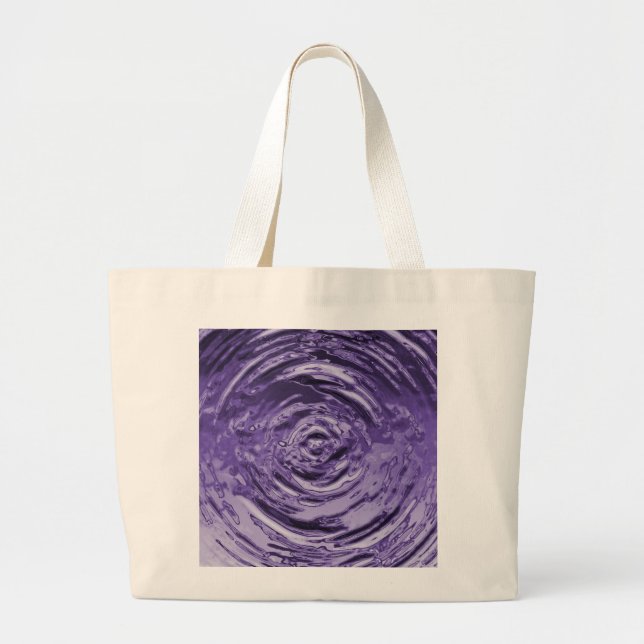 Water Ripple Purple Large Tote Bag (Front)