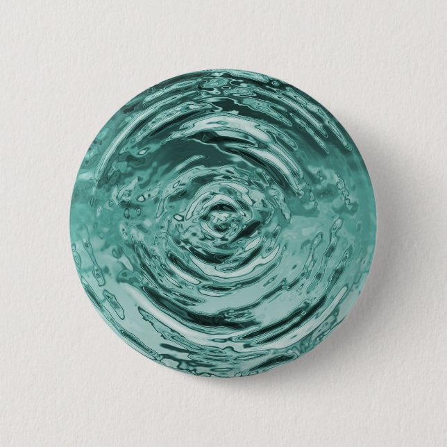 Water Ripple Teal 6 Cm Round Badge (Front)