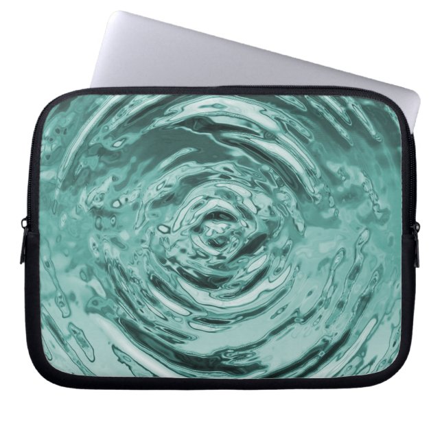 Water Ripple Teal Laptop Sleeve (Front)