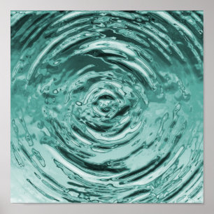 Water Ripple Teal Poster
