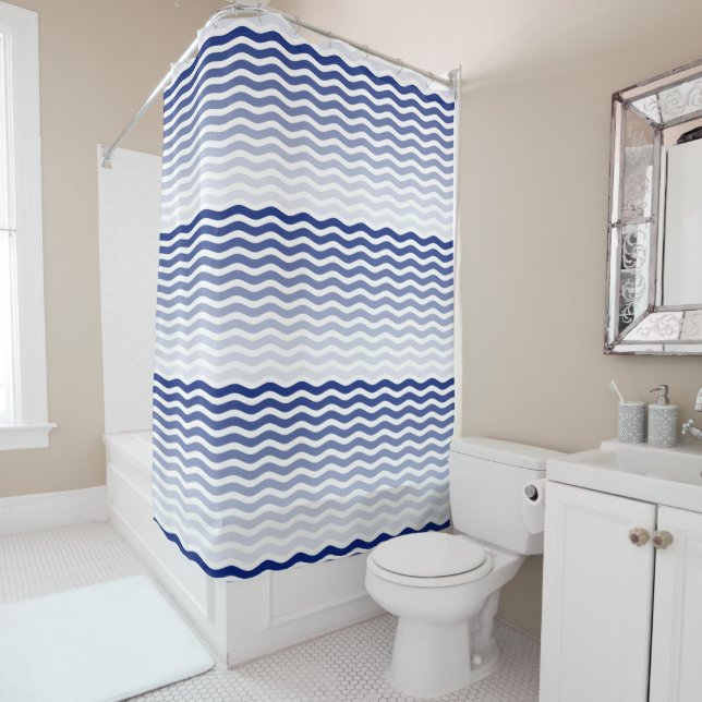 Water Ripples Beach Shower Curtain (In Situ)