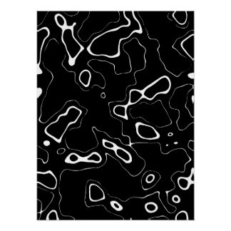 Water Ripples / Black Marble Pattern Wall Poster