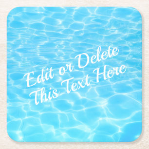 Water ripples Pool party Beach party Summer party Square Paper Coaster