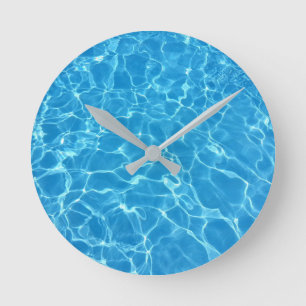 Water Ripples Swimming Pool Water Reflection Round Clock