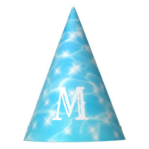 Water ripples water texture modern custom monogram party hat