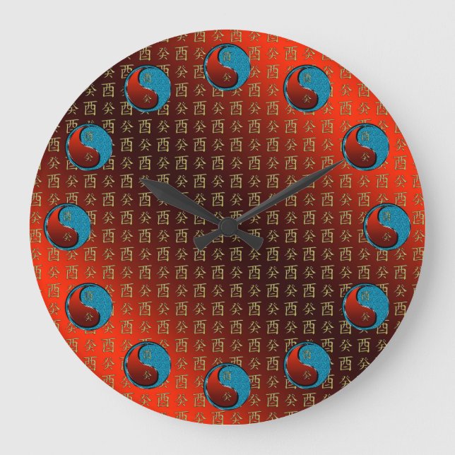 Water Rooster Large Clock (Front)