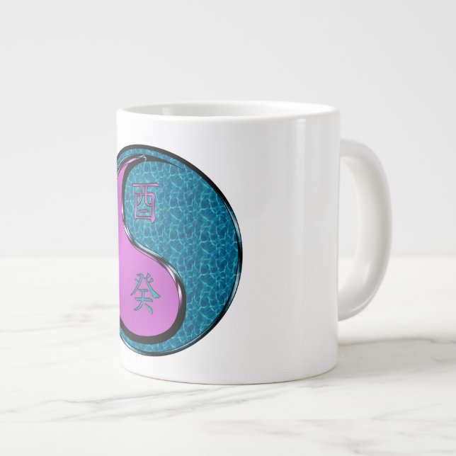 Water Rooster Large Coffee Mug (Front Right)