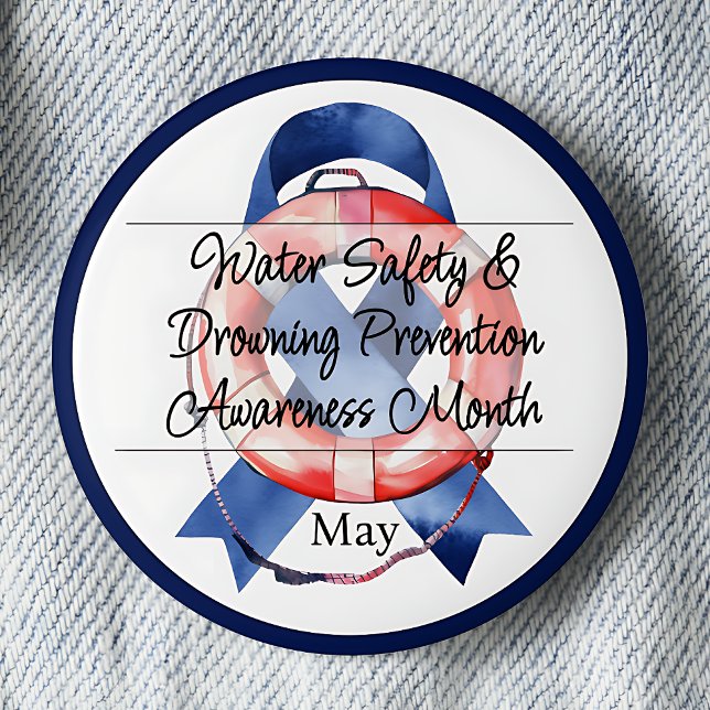 Water Safety & Drowning Prevention Awareness Bouy 6 Cm Round Badge (Creator Uploaded)