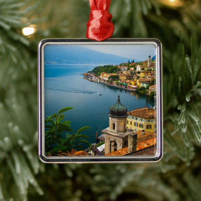 Water | San Benedetto Church Lake Garda, Italy Metal Ornament (Tree)