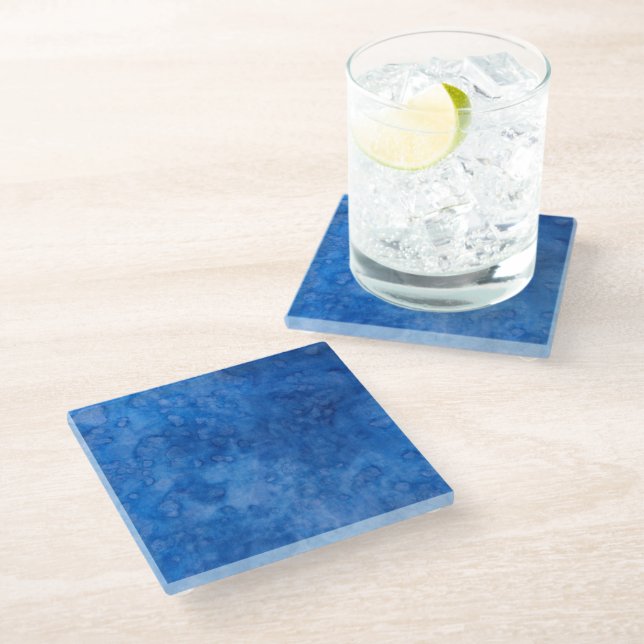 Water Sapphire Glass Coaster (Angled)