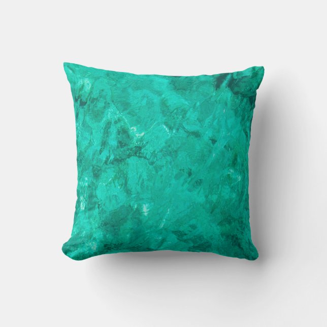 Water sea blue wave turquoise liquid background cushion (Front)