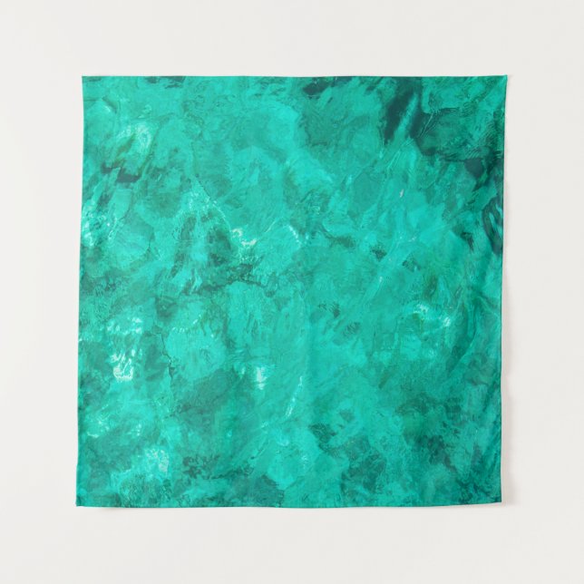 Water sea blue wave turquoise liquid background tapestry (Front)