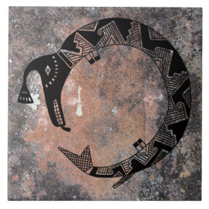 Water Serpent Mimbres Pottery Design Ceramic Tile