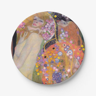 Water Serpents, Gustav Klimt Paper Plate