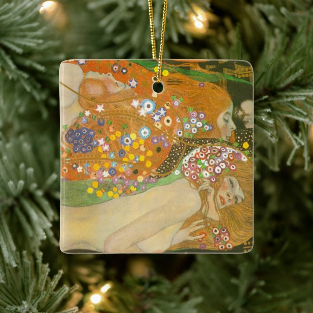 Water Serpents II by Gustav Klimt, Art Nouveau Ceramic Ornament (Tree)