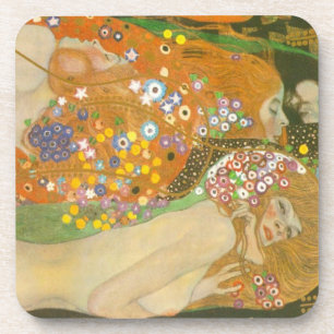 Water Serpents II by Gustav Klimt, Art Nouveau Coaster
