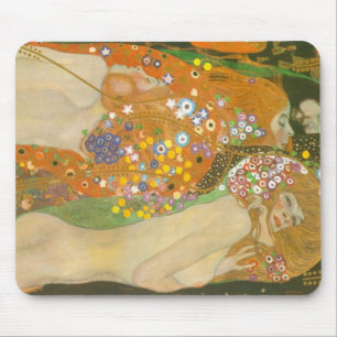 Water Serpents II by Gustav Klimt, Art Nouveau Mouse Pad