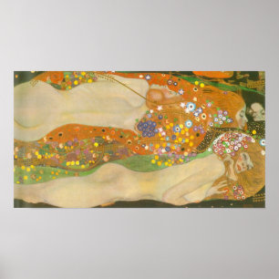 Water Serpents II by Gustav Klimt, Art Nouveau Poster