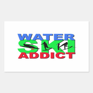 Water Ski Addict Rectangular Sticker