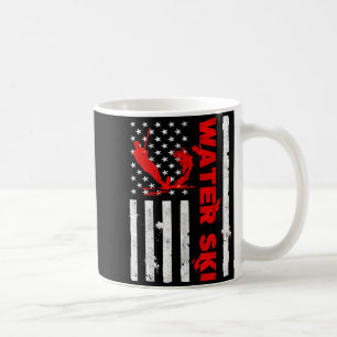Water ski american flag beachsports wave lover coffee mug